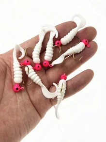 1 hộp/7 chiếc 2g Chì Đầu Móc Cong Đuôi Mồi Mềm, Dành Cho Mồi Câu Cá Bass & Cá Rô - Nhiều màu - Xem 1