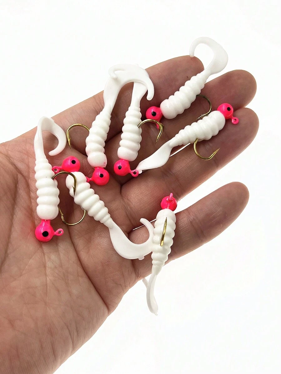 1 hộp/7 chiếc 2g Chì Đầu Móc Cong Đuôi Mồi Mềm, Dành Cho Mồi Câu Cá Bass & Cá Rô - Nhiều màu - Xem 1