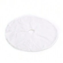 LIVINGANDHOME Living And Home  White Plush Christmas Tree Skirt For Holiday Decoration - white (90cm) - View 7