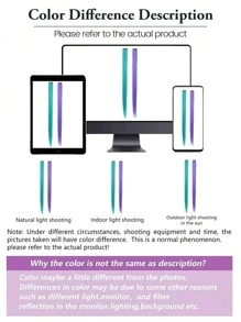 10pcs Multi-Color Clip-In Straight Hair Extensions For Women, Suitable For Daily Wear, Parties, Costumes And Cosplay Girls Princess Party, High Gloss Coloring, 22 Inches, Peacock Blue And Gray Purple - Lilac Purple - View 7