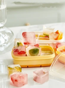 3入組冰格，帶蓋硅膠球形製冰盒和大方形冰模，適用於製作飲料和食品儲存，適用於硅膠冰汁糖果模具，可重複使用並附漏斗，多功能家用製模具