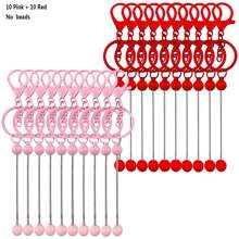 Mixed Beaded Keychain With Steel Blank Metallic Alloy Beads, Detachable Beaded Pendants For Handmade Jewelry Crafts - One Size - View 32