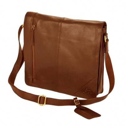 Eastern Counties Leather Wide Messenger Bag (Tan)