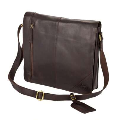 Eastern Counties Leather Wide Messenger Bag (Brown)