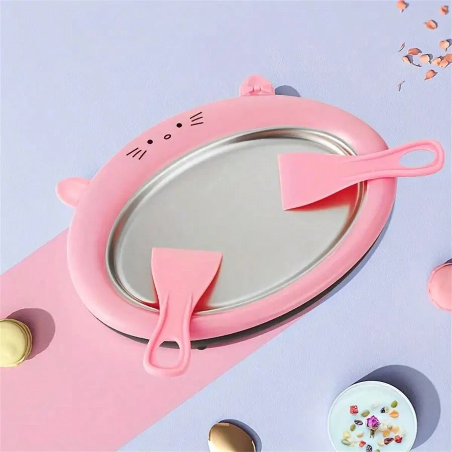 1 Máy Làm Kem Mini Tự Chế, Máy Làm Sữa Chua Mini Hoạt Hình, Máy Làm Kem Bằng Tay Nhỏ, Không Cần Điện - Hồng - Xem 1