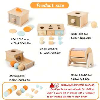 Wooden Montessori Coin Box, Color Sorting Matching Toys, Drop Box Object Permanent Box, Educational Learning Toys Gifts School, Student, Stationery, School Supplies Wooden Busy Board, Toys