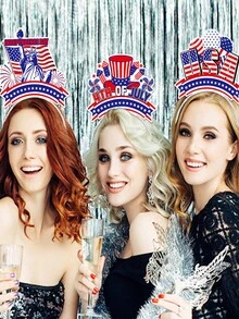 6pcs Unisex Creative July 4th Cardboard Headbands For Festival Party Celebration - Multicolor - View 2