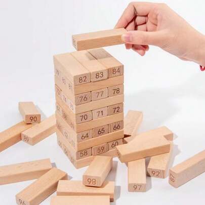 1pc Stacking Blocks Game, Jumbling Tower Educational Toy With Interactive Table Game, Enhancing Hand-Eye Coordination And Best Family Board Games For Kids And Adults