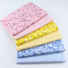 6 件/批 乡村花卉系列印花布 DIY 手工布 清新花卉几何网格设计斜纹布绗缝拼布团体床上用品 四分之一捆布块缝纫剪贴簿布 Tecidos - 彩色 - 查看 13