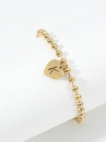 Vòng tay hạt chữ cái đầu 26 chiếc, Vòng tay chữ cái hình trái tim bằng thép không gỉ màu vàng dùng để đeo hàng ngày cho ngày lễ tình nhân, mẹ, mẹ, ngày của mẹ, quà tặng - Nhiều màu - Xem 15