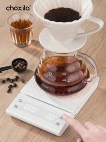 choxila 1个白色电子咖啡秤，带定时器，3公斤/0.1克高精度意式浓缩咖啡秤，带液晶显示屏，USB充电/电池供电，厨房秤，适用于手冲咖啡、茶叶、珠宝等（不含电池），返校季必备 - 電子秤 - 查看 6