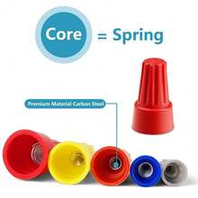 180pcs Twist-On Wire Connectors Electrical Cable Terminals Set - Red+Blue+Yellow+Orange+Gray - View 5