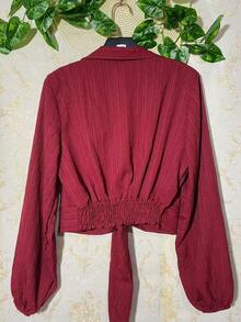 Women Blouses - 玫瑰紅 - 查看 3