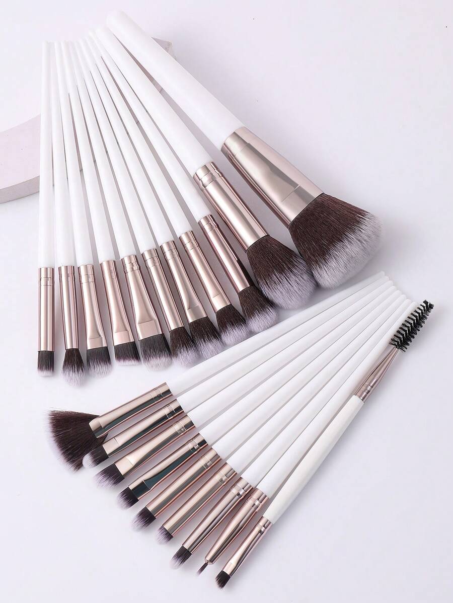 20支化妆刷套装，包含散粉刷、轮廓刷、腮红刷、高光刷、眼影刷、眉刷、睫毛刷、眼影刷、晕染刷、晕染刷，刷毛柔软，方便携带，旅行必备，女士/女孩礼物，化妆刷套装，化妆刷套装，化妆刷套装，全套化妆工具，化妆刷套装，化妆刷套装，化妆礼品套装，套装，赠品，专业化妆刷，全套化妆工具 - 白色 - 查看 1