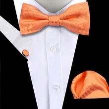 Set di cravatta, fazzoletto da taschino e gemelli, Combo di accessori di moda in stile britannico multicolore per uomini d'affari, incontri d'affari e matrimoni - Multicolore - Visualizzare 62