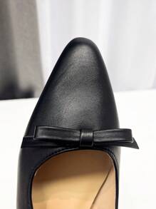 French Style Black Bow Mule Slippers, Versatile Fashionable Flat Sandals, New Summer Mary Jane Slip-On Comfortable Closed Toe Slides, Women's Closed Toe Summer Slippers Valentines