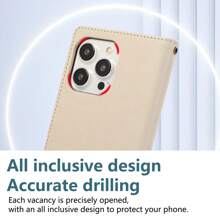 Leiks Durable PU Leather Phone Case Zipper Wallet With Cards Holder Cover Phone Case For Women With Removable Wrist Strap Compatible With IPhone Samsung Pixel Redmi
