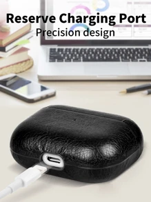 Étui en PU pour Air Pods 1/2/3, Pro 2, Air Pods 4. Étui de protection de luxe avec boucle anti-perte compatible avec les écouteurs Apple Air Pods Earpods Fundas
