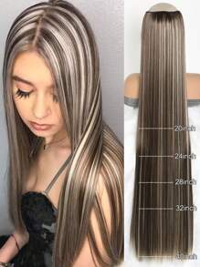 Black Mixed Color Extra Long Straight Hair 5 Clips Hair Extensions Ponytail Extension For Ladies Girls 20 Inches To 40 Inches Clip In Extensions Hairpieces For Women Suitable For Various Occasions Including Music Festivals, Parties, Cosplay, Holidays And All Seasons