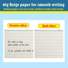 A5 Sổ tay bìa mềm màu đen/Giấy ghi chú màu/Bút bi lăn đen Nhanh khô Bút trung tính Văn phòng phẩm Bộ văn phòng - màu sắc - Xem 6