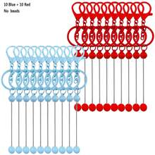 Mixed Beaded Keychain With Steel Blank Metallic Alloy Beads, Detachable Beaded Pendants For Handmade Jewelry Crafts - One Size - View 38