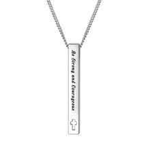 Christian Bible Verse Bar Necklaces For Women,  Faith Inspirational Birthday Jewelry Gift - Silver - View 8