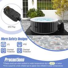 COSTWAY 70" Round SPA Pool Inflatable Hot Tub With 110 Air Jets Electric Heater Pump - Black and White - View 7