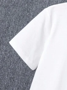 Tween Boy Knitted Short Sleeve And Shorts Set, Summer Casual And Comfortable Simple Printed Holiday Style 2-Piece