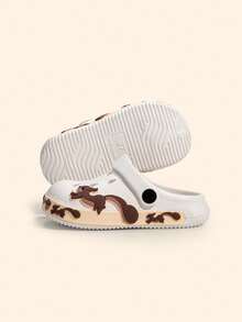 1 Pair Boys' Casual Comfortable Flat Squirrel Decor Breathable Sandals, Suitable For Summer - White - View 3
