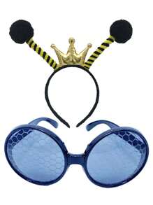 黃色蜜蜂派對服裝套裝，包括蜜蜂翅膀、服裝、頭帶和眼鏡 - 彩色 - 查看 10