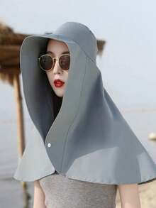 Protective Neck Shawl All-In-One Sunscreen Sun Hat Female Spring And Summer Protection Sun Hat UV Cover Shawl Cap - A - View 15