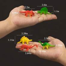 20/50pcs Plastic Dinosaur Figures Toys, Mini Dinosaur Toys Set, Dinosaur Birthday Party Favors, Dinosaur Cupcake Toppers (Random) - Multicolor - View 4