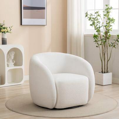 SEYNAR Modern Glam Velvet Upholstered 360 Degree Swivel Accent Armchair
