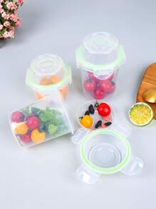 1入不漏氣密鮮食/沙拉儲存盒，附蓋 - 適用於蔬菜番茄、洋蔥、蘋果、藍莓、沙拉、米飯及更多 - 可微波加熱和耐高溫 - 廚房補給品，適用於家庭、辦公室和戶外 - 彩色 - 查看 3