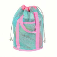 1pc Large Beach Toys Mesh Bag,Adjustable Shoulder Strap, Drawstring, Collect Seashells, Creative Digging Sand Shell Bag& Beach Toys Bag,Garden Toys,Shell Toy,Toy Bag
