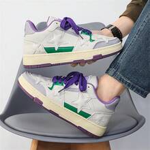 男士星星圖案時尚運動鞋，校園風格休閒運動鞋 - 紫色 - 查看 7