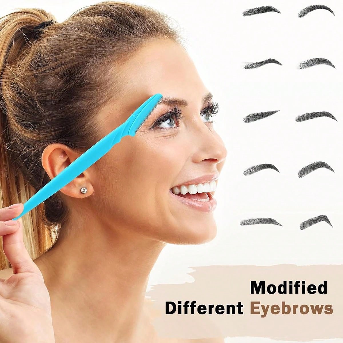 Set de 60 piezas de recortadora y afeitadora de cejas, herramienta de exfoliaciĂłn de dermoplaneo, recortadora de vello corporal y set de afeitadora d