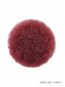 1 pieza de chongo afro rizado rojo vino con cordón para mujeres con cabello corto africano retorcido, extensiones de cabello sintético con apariencia natural para peinados elevados y cola de caballo para niñas - Burdeos - Ver 6