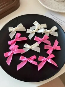 18/30个装女士粉色丝带蝴蝶结发夹，时尚可爱蕾丝发饰，甜美头饰，Y2K仙女风情人节爪夹发卡，学生用品，优雅，学院风，粉色发夹，女士冬季装扮，蝴蝶结