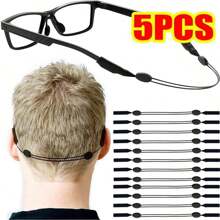 1/5pcs Adjustable Glasses Strap No Tail Anti-Slip Eyeglasses Strap Sports Sunglasses Strap Eye Glasses Holders Around Neck(Black) Glasses Accessories For Women - Multicolor - View 10