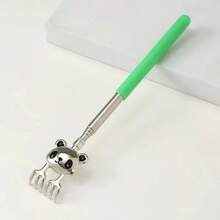 1pc Stainless Steel Extendable Back Scratcher With Double Rows Of Teeth, Smooth And Skin-Friendly Bear Design Back Massager For Itchy Skin Relief - Green - View 9
