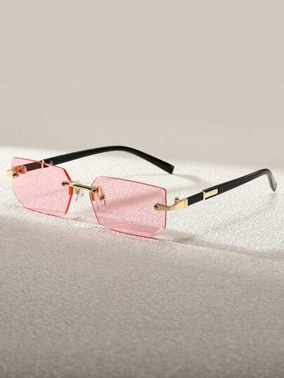 1 Pair Black Minimalist Frameless Y2K Style Fashion Glasses, Fashionable Beach Driving Glasses, Beach Accessories , Streetwear Style, Suitable For Pairing With Sweaters, Jackets, Hoodies, Leather Pants And Cargo Pants, Y2K Style, Suitable For Summer Beach Vacation, Outdoor Activities And Travel