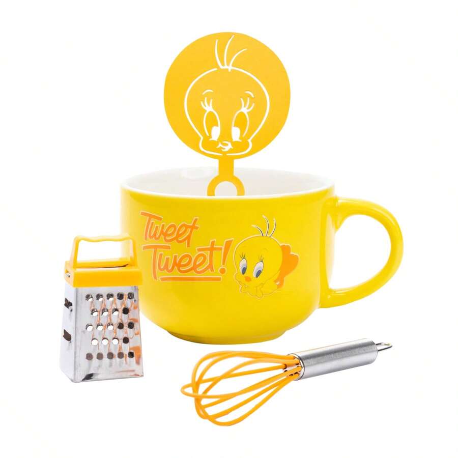 Looney Tunes Tweety Mug And Stencil Set (Yellow) - Yellow - View 1