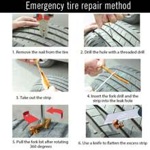 輪胎修復套件,包括車輪緊急修復工具和供應品,基礎輪胎修理套件,輪胎刺穿修理套件,車輛、卡車、摩托車、atv、utv、拖拉機適用的鋼絲繩橡膠塞工具 - 彩色 - 查看 9