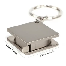 1入不銹鋼可伸縮卷尺鑰匙扣：外出理想量測工具！