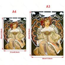 GJCD 1 Áp Phích In Hình Alphonse Mucha, Áp Phích Theo Phong Cách Tân Nghệ Thuật, Giấy In Ảnh Tranh Nghệ Thuật Treo Tường, Hình In Thẩm Mỹ Cổ Điển, Trang Trí Lãng Mạn, Tranh Treo Tường Tác Phẩm Nghệ Thuật Retro Cho Phòng Khách Phòng Ngủ Văn Phòng Nhà Bếp Phòng Trưng Bày Hành Lang Trang Trí Tường Nhà, Không Gọng - Nhiều màu - Xem 3