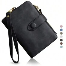 Cartera De Pu De Pequeña Plegable Con Ranura Tarjeta - Negro - Ver 2