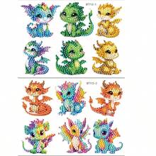 12 piezas de etiquetas adhesivas de pintura de diamante 5D DIY, etiquetas adhesivas de diamantes de panda, kits de pintura digital, adecuados para regalos de Pascua/Halloween/Navidad, decoraciones de pared del hogar, decoraciones de mochila escolar, decoraciones de tazas, aparatos interactivos familiares, Etiqueta engomada del diamante del juego del iniciador - Multicolor - Ver 4