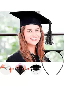 Graduation Cap Headband, Headband Insert Fixing Graduation Cap And Hairstyle, Upgrade Interior Graduation Cap Headband - Black - View 1