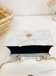 Mini Glitter Decorated Fashion Faux Pearl Evening Clutch